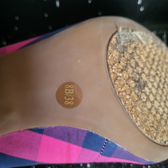 Jessica Simpson Pink and Blue Plaid Heels - Picture 7 of 7